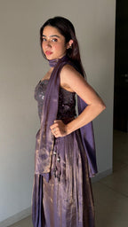 Choco Structured Corset with Pleated Skirt