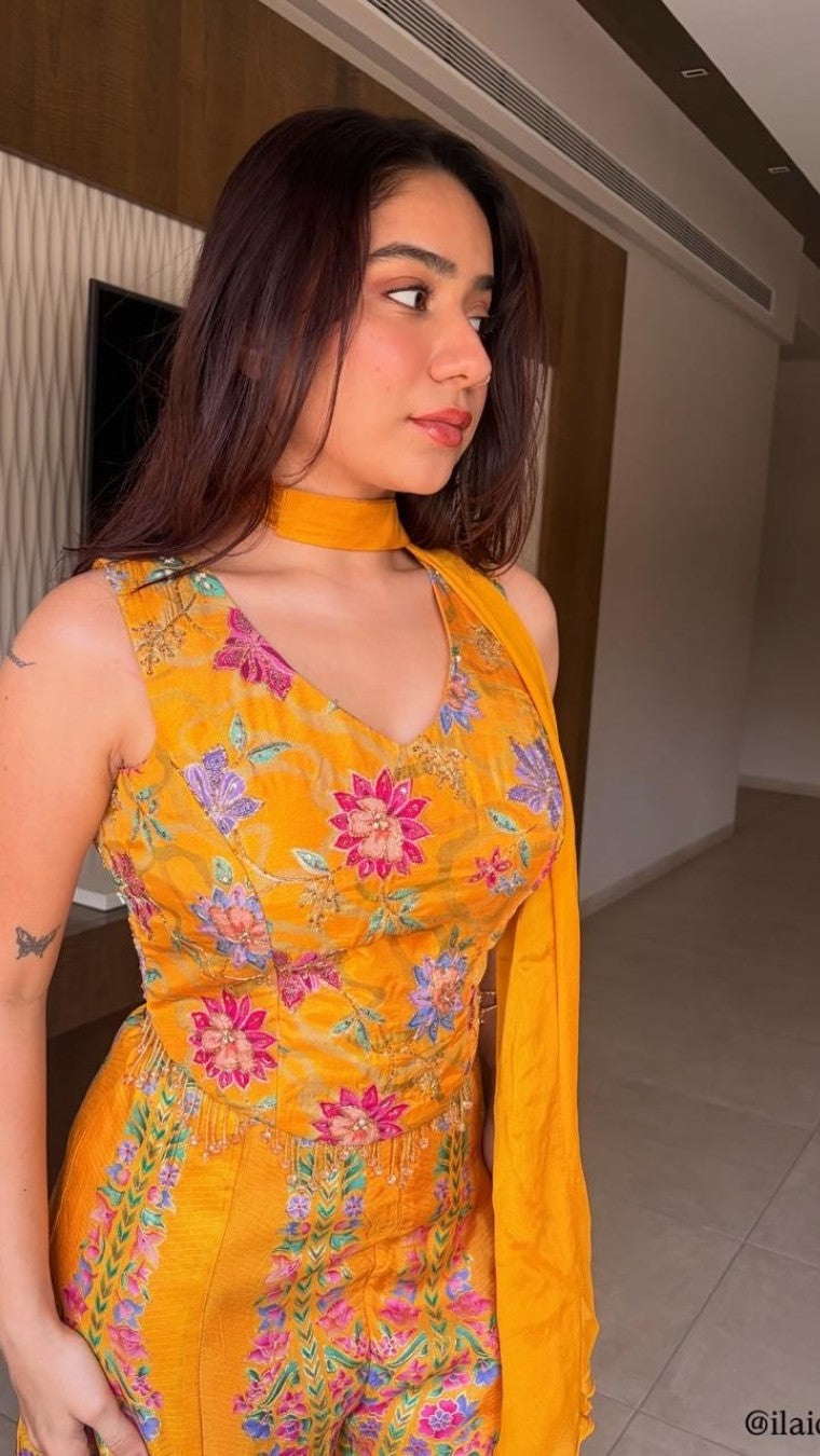 Alphonso Floral Choli Palazzo set