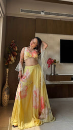 Gulabo - Butter Yellow Choli Palazzo Set