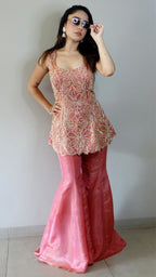 Full Embroidered Kurti Top with Palazzo pants