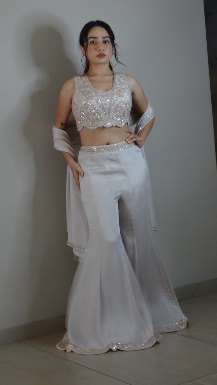 Ivory Ethereal choli Palazzo set