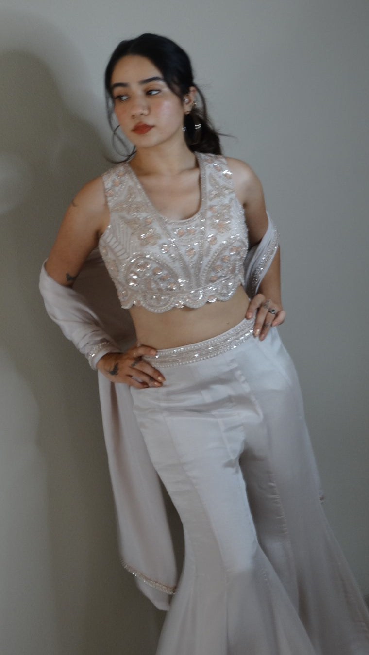 Ivory Ethereal choli Palazzo set