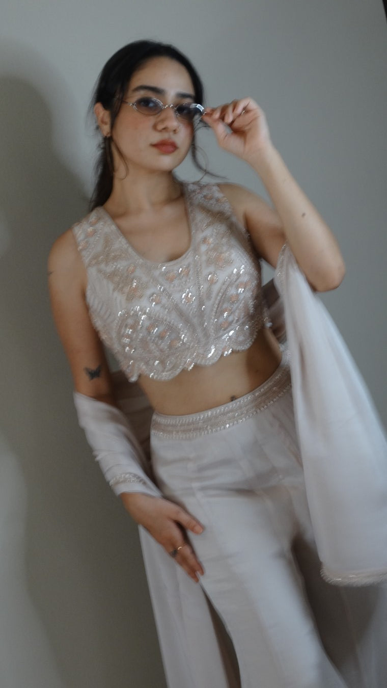 Ivory Ethereal choli Palazzo set