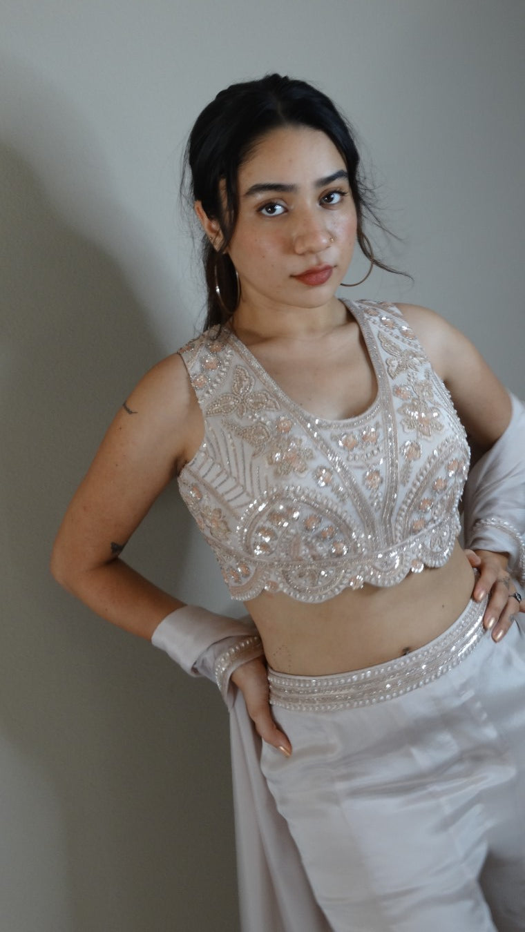 Ivory Ethereal choli Palazzo set