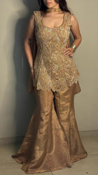 Gold Embellished Kurti Palazzo set