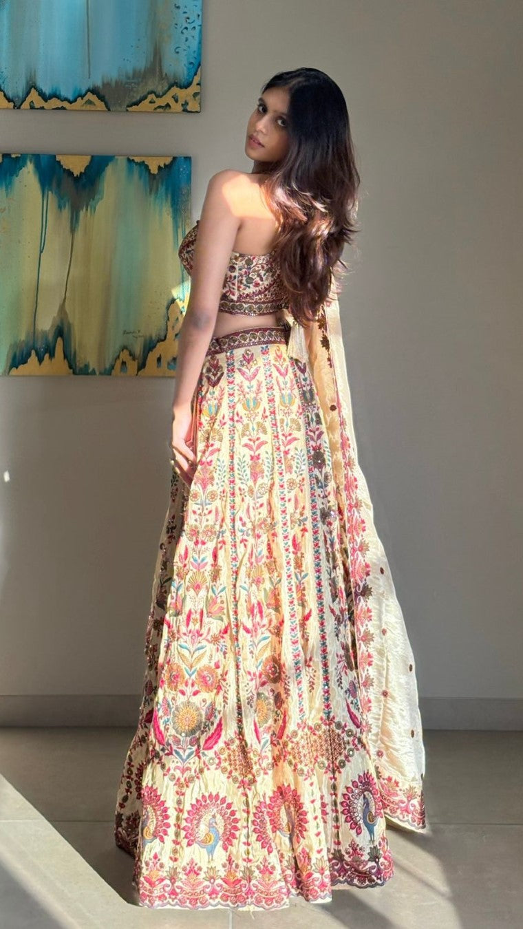 Gold Peacock Lehenga Choli
