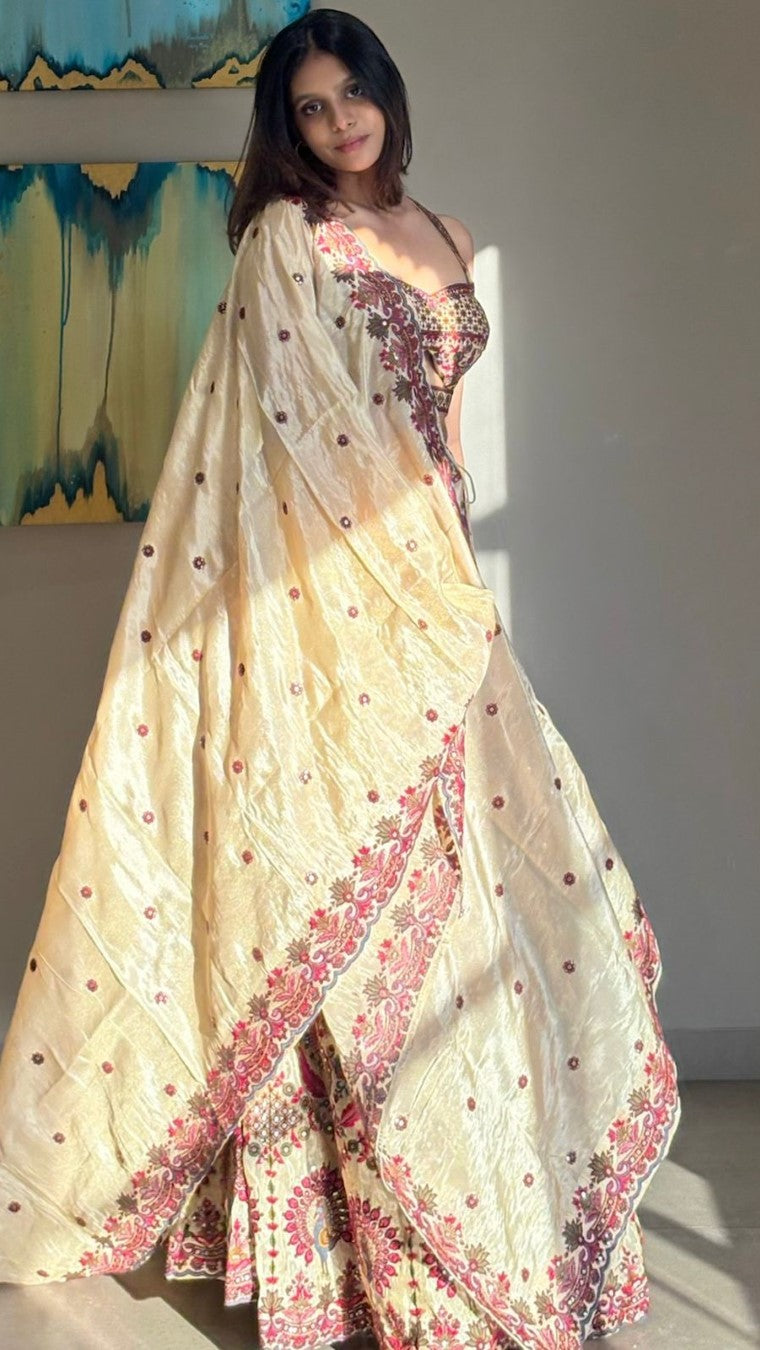 Gold Peacock Lehenga Choli
