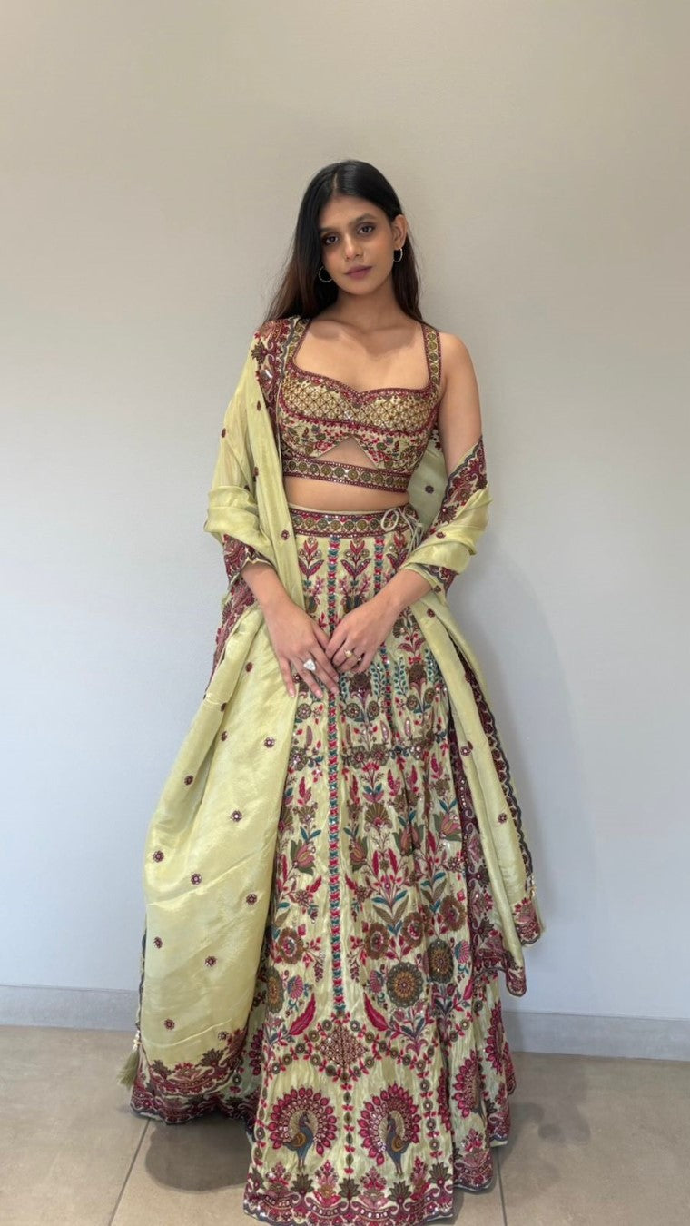 Green Peacock Lehenga Choli