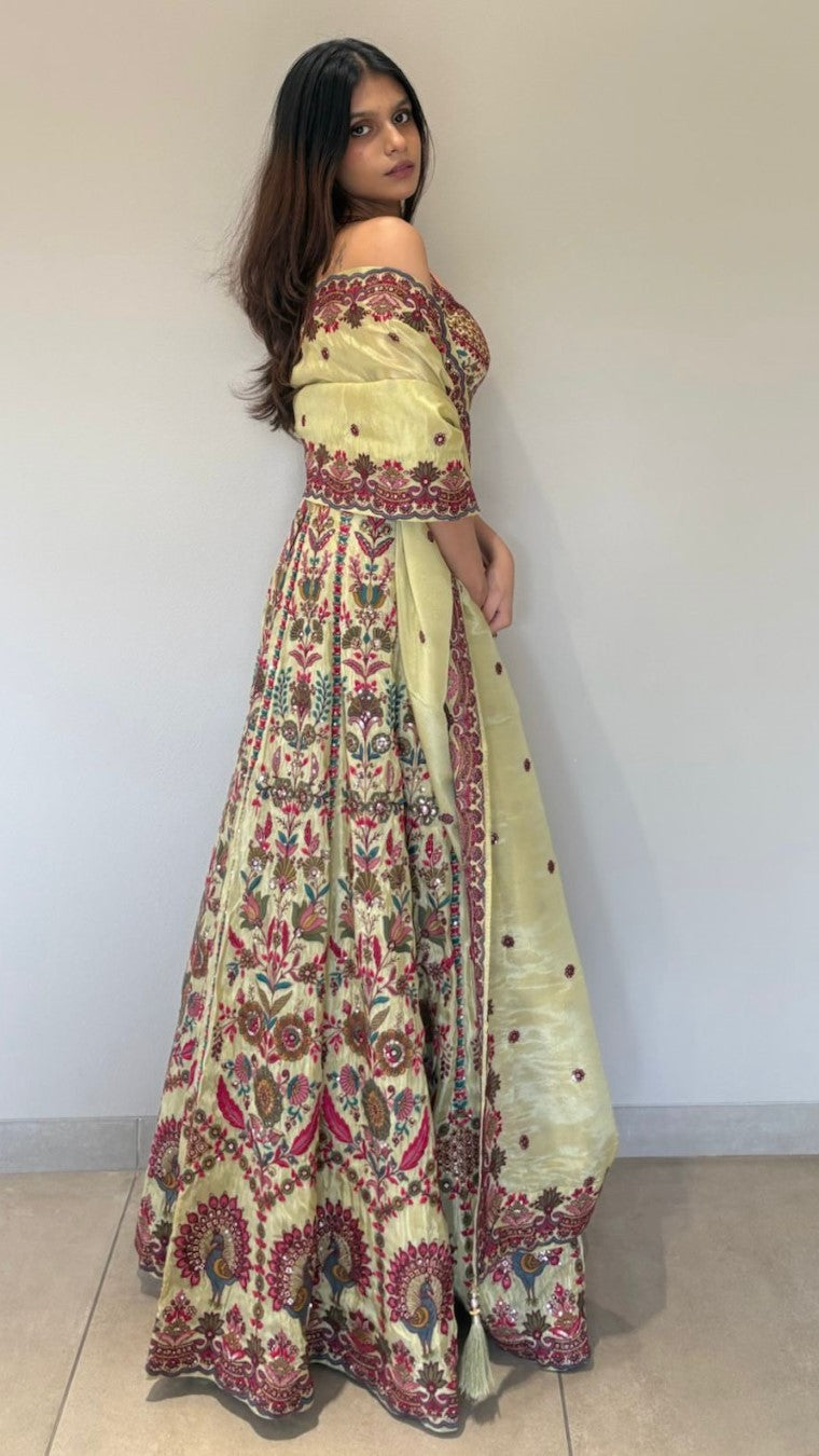 Green Peacock Lehenga Choli