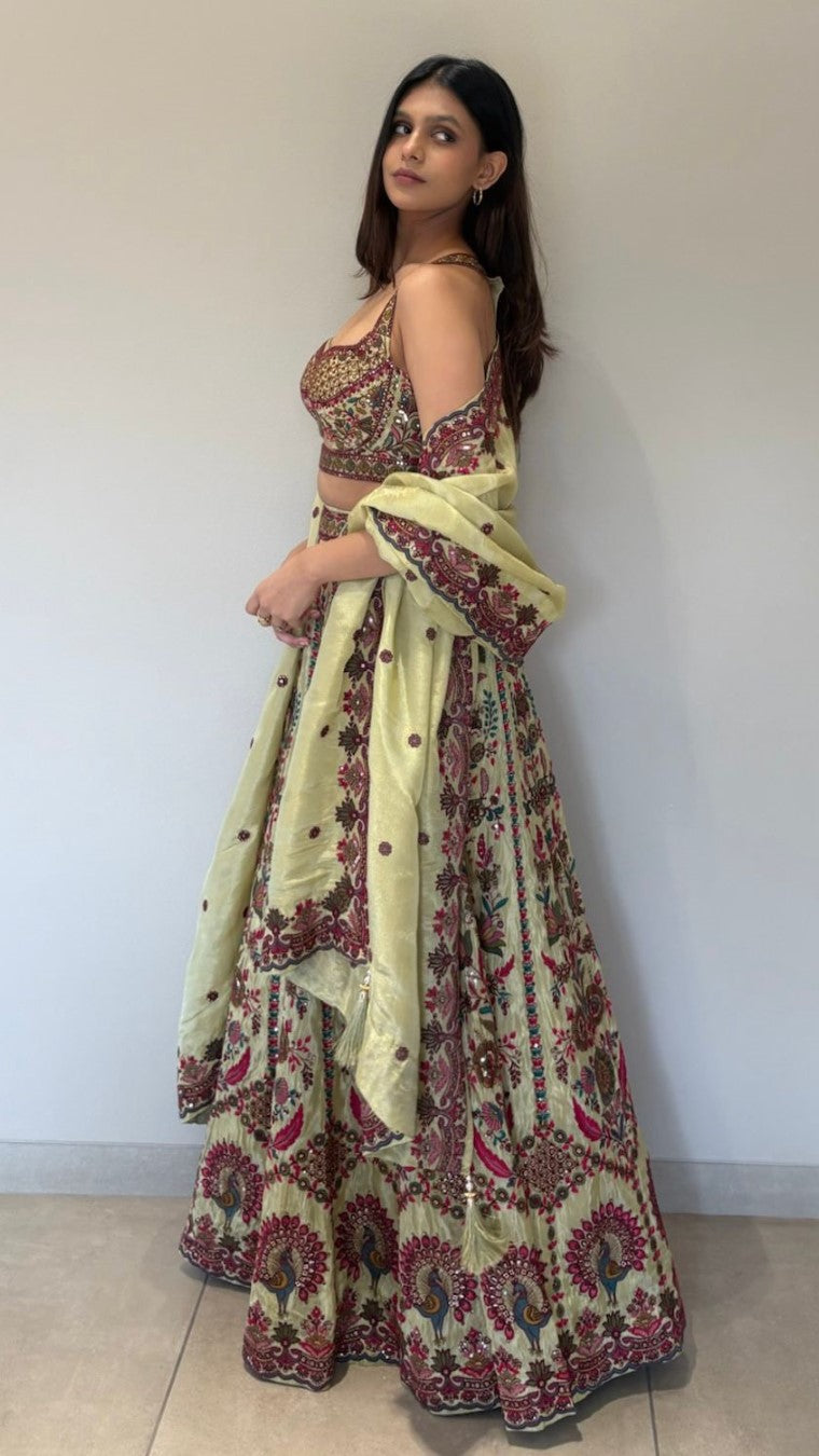 Green Peacock Lehenga Choli