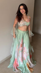 Gulabo - Green Choli Palazzo Set