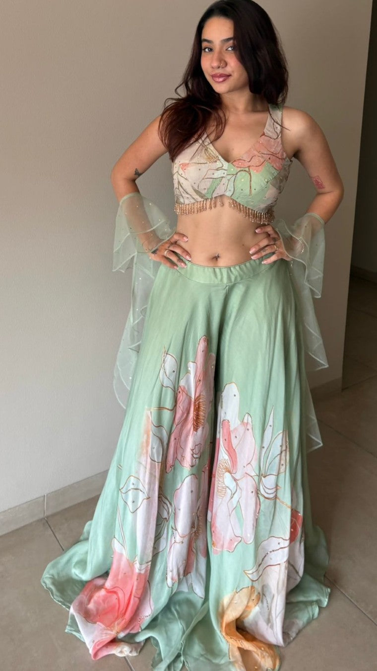 Gulabo - Green Choli Palazzo Set