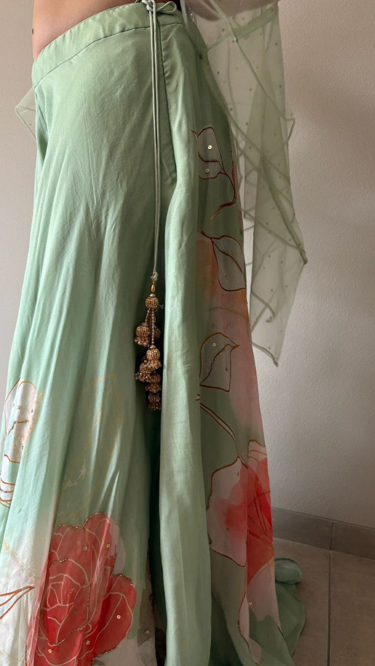 Gulabo - Green Choli Palazzo Set