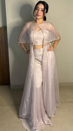 Lavender Short Poncho Cape Set