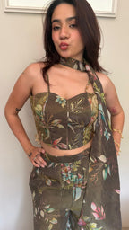 Olive Corset Palazzo Set