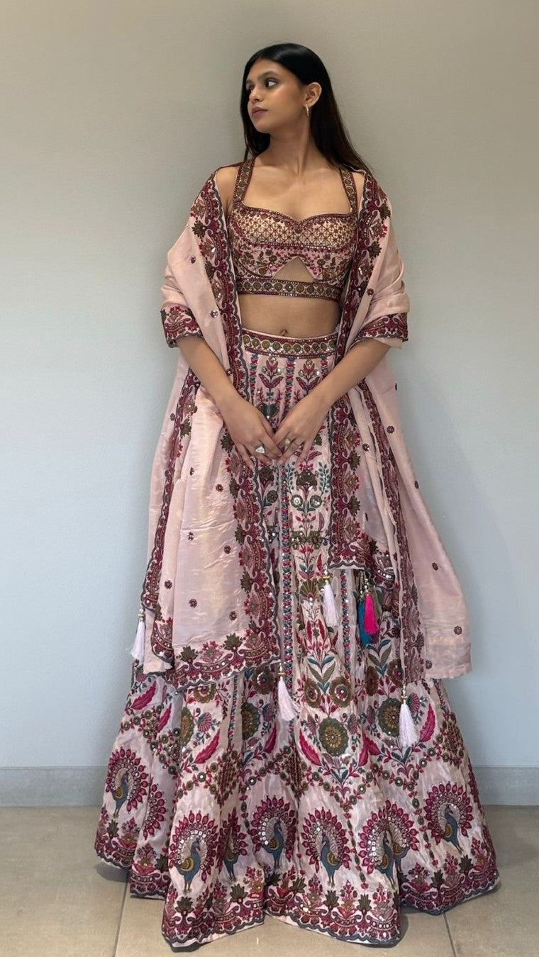 Pink Peacock Lehenga Choli