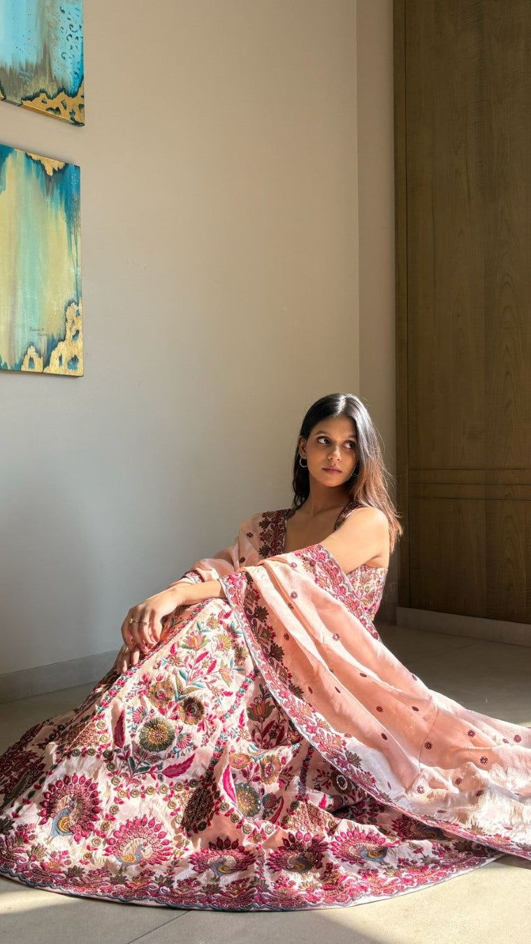 Pink Peacock Lehenga Choli