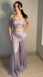 Purple Short Poncho Cape Set