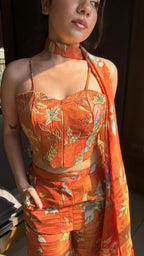 Saffron Spice Corset Palazzo Set