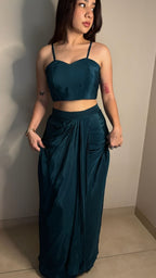 Teal Blue Kaftan 3 Piece Set