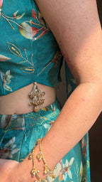 Turquoise Apple Corset Palazzo Set