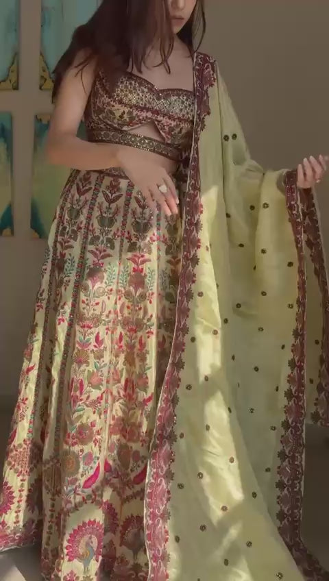 Green Peacock Lehenga Choli