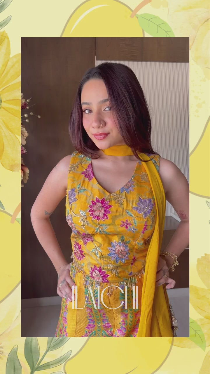 Alphonso Floral Choli Palazzo set